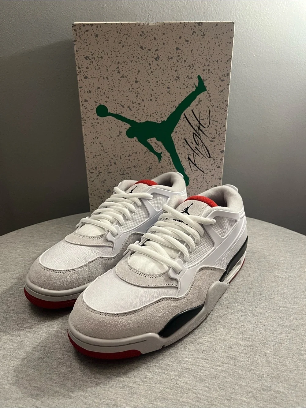 Nike Air Jordan 4 RM White Varsity Fire Red Black Mens Shoe Size 10.5 FQ7939-102
